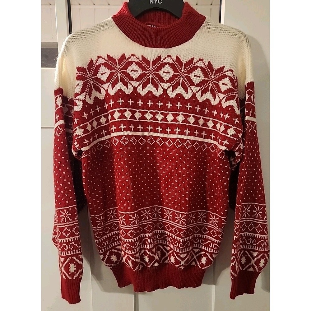 Vintage American Pride Ugly Red Christmas Grandma Sweater Women Size Large